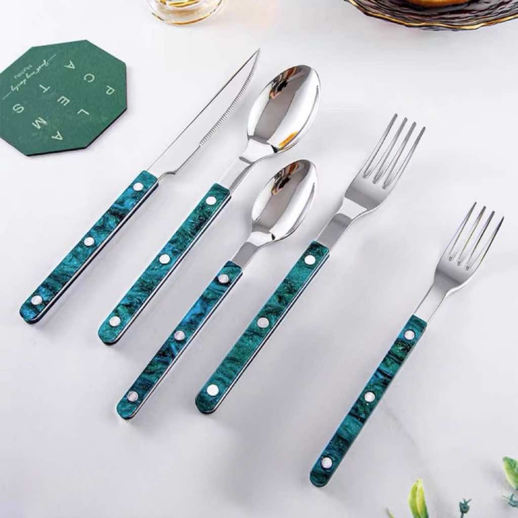 Set Of 10 Pcs Modern French Flatware Bistrot Style Cutlery