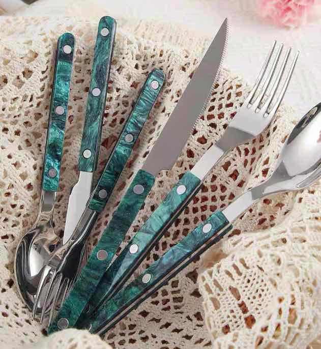 Set Of 10 Pcs Modern French Flatware Bistrot Style Cutlery