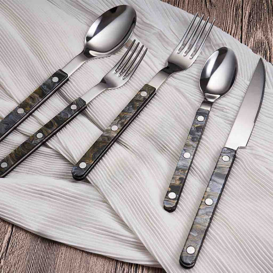 Set Of 10 Pcs Modern French Flatware Bistrot Style Cutlery