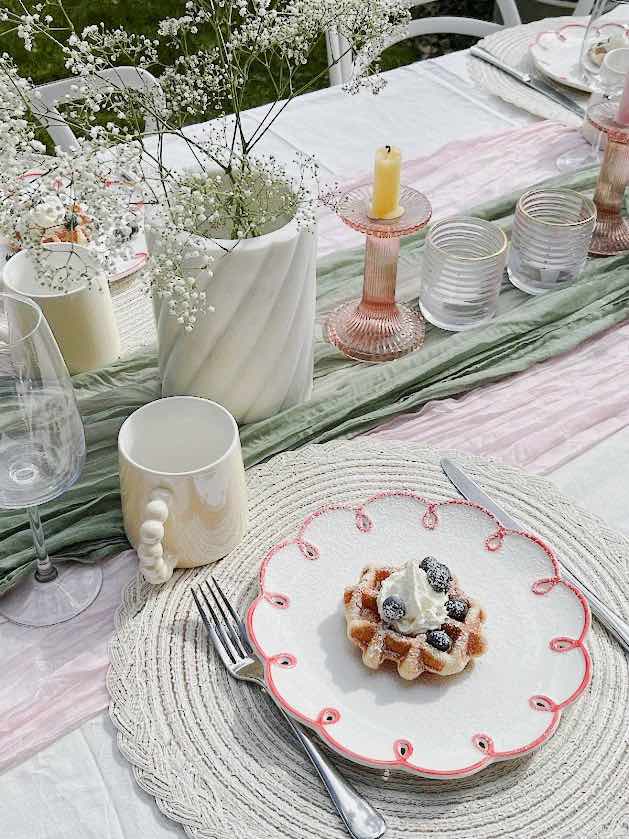 Set of 2 Cloud Ceramic Dinner Plates Cute Whimsical Set