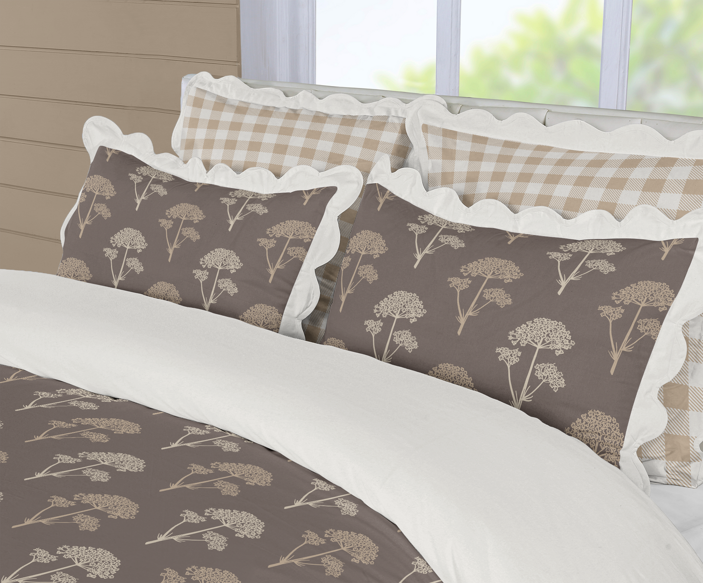 5 Piece Cotton Duvet Cover Set Queen Size Naturally Refined