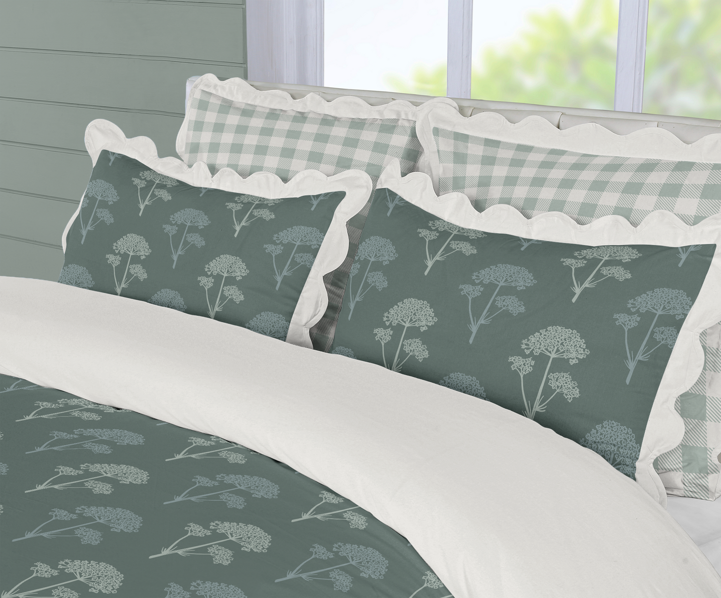 5 Piece Cotton Duvet Cover Set Queen Size Naturally Refined