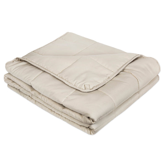 DecoElegance Super Soft Woven Weighted Blanket Throw Home Decor 48x72 Beige