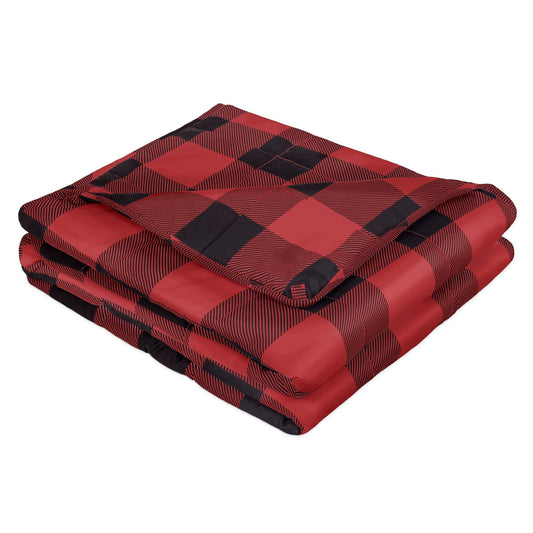 Super Soft Woven Weighted Blanket Throw 48x72 Home Decor Black And Red