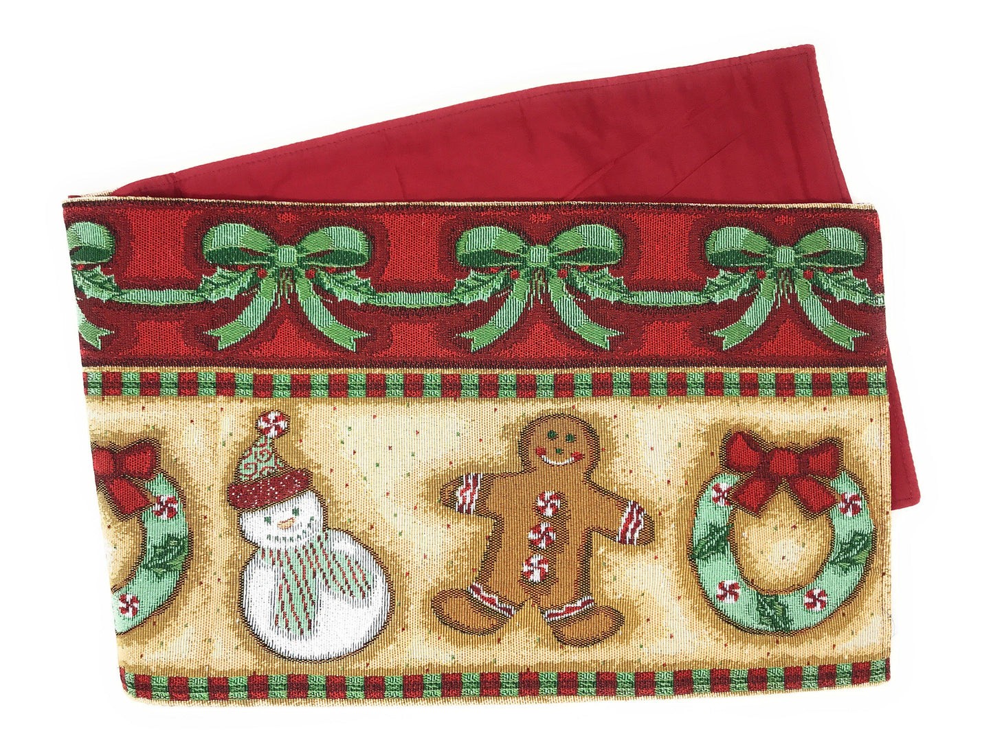 DaDa Bedding Gingerbread Snowman Table Runner Holiday Decor