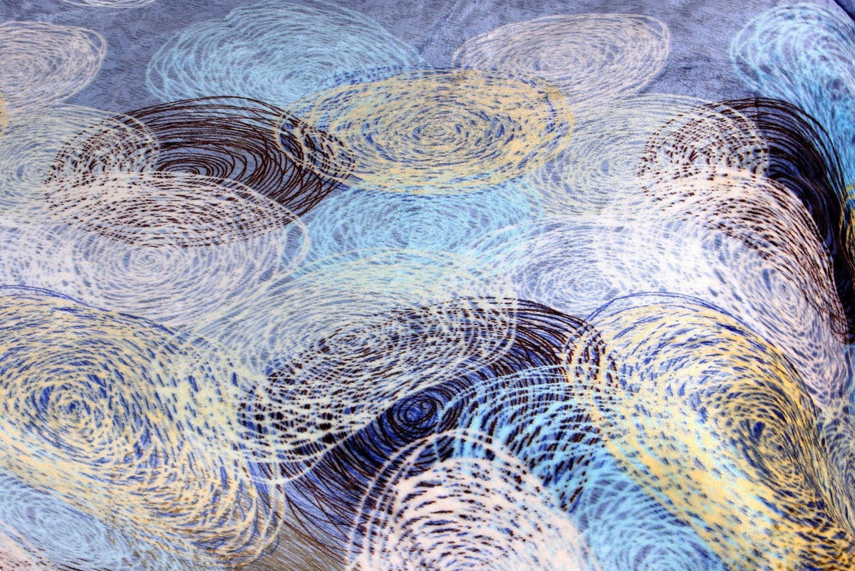 Navy blue abstract swirly fleece flannel throw blanket 50x60