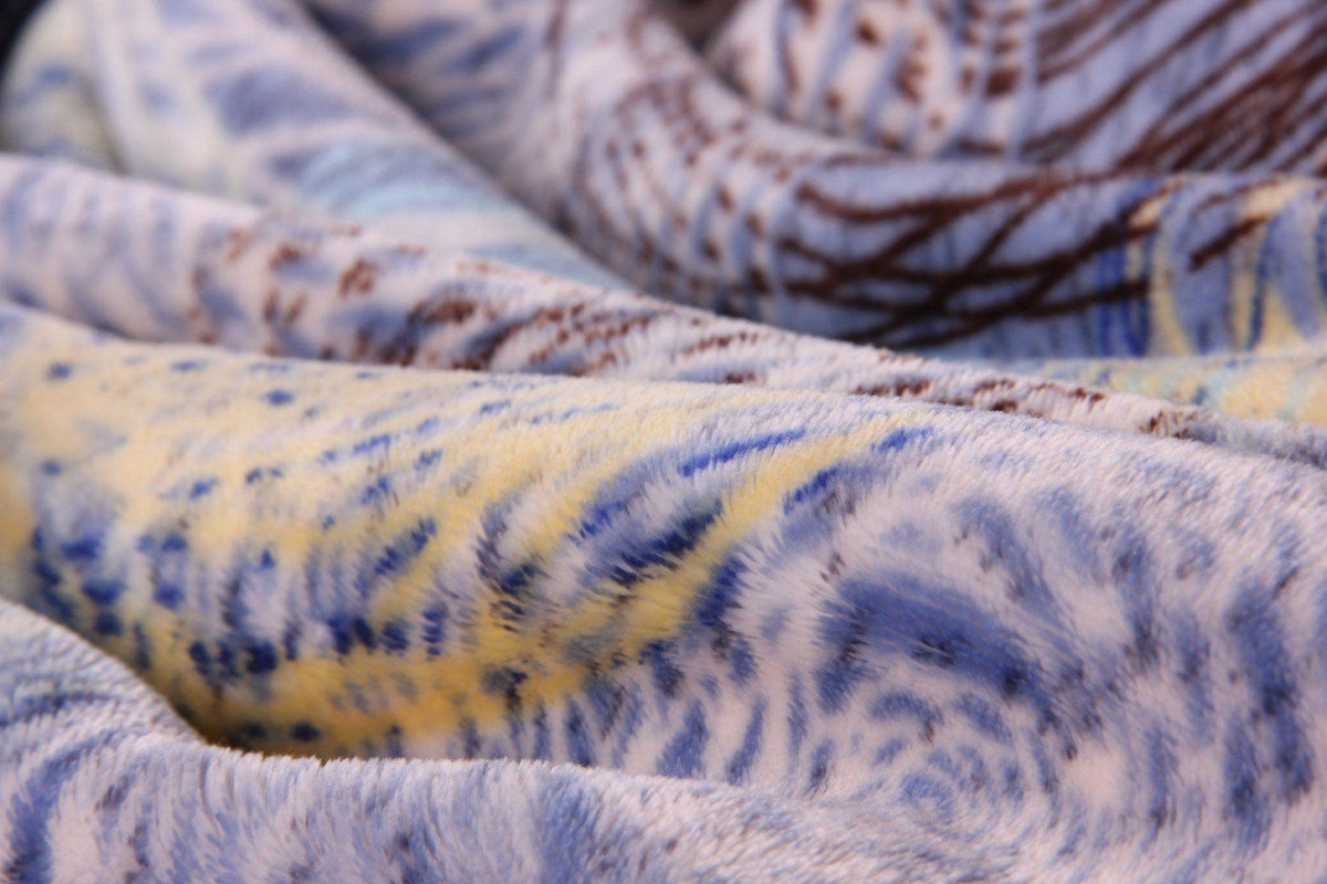 Navy blue abstract swirly fleece flannel throw blanket 50x60