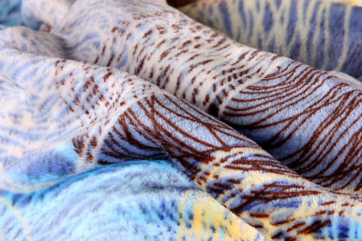 Navy blue abstract swirly pattern fleece flannel throw blanket 50x60 inches