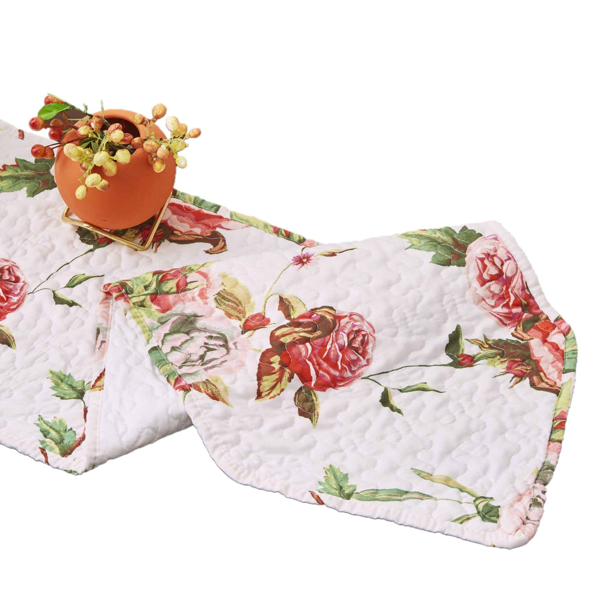 Elevate Your Dining Experience with Our Floral Quilted Table Runner